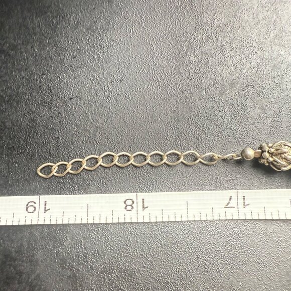 Handcrafted Turquoise Beaded Necklace With Pendant Silver Tone Accents - Picture 7 of 7